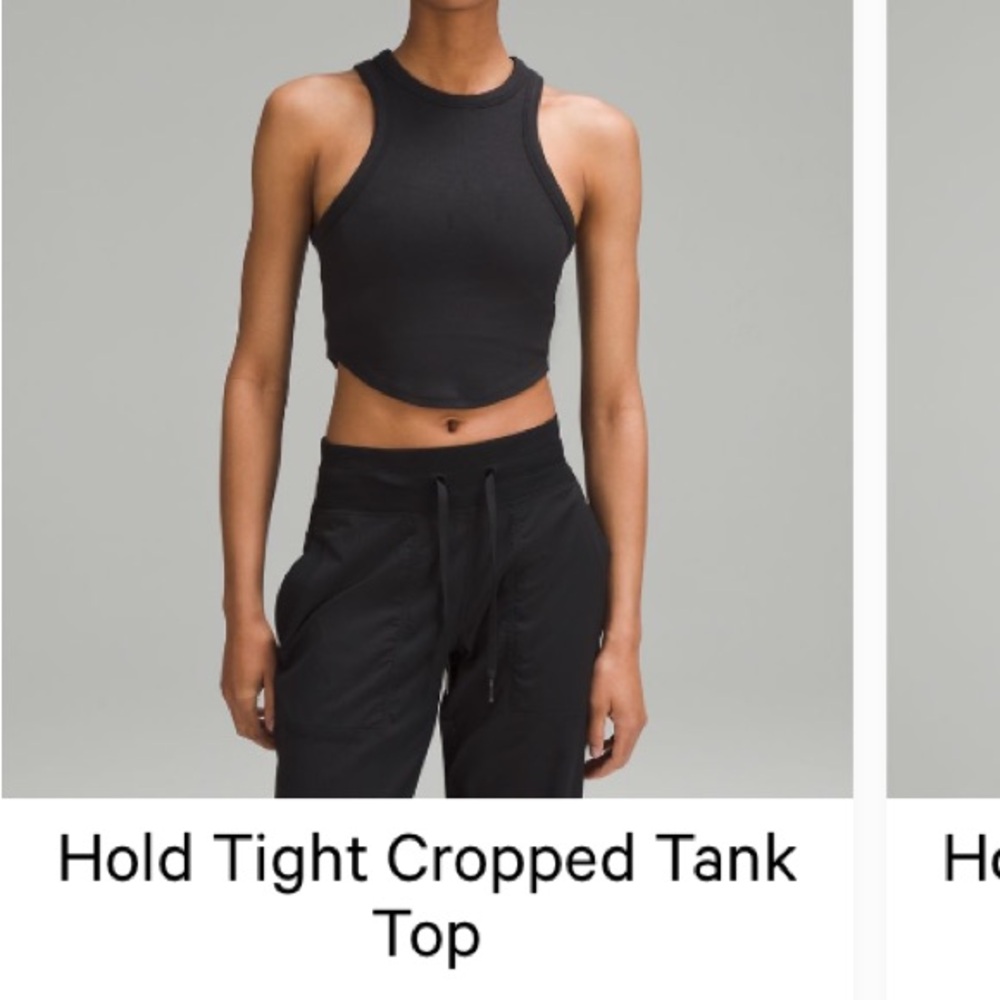 Lululemon Athletica Black Fitted Crop Tank Top